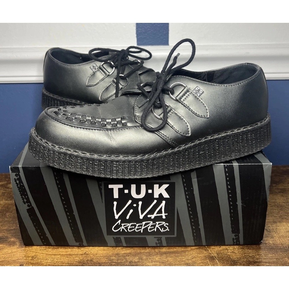 Tuk Viva Creepers Grey Gunmetal F3107 Size 10 Men's Shoes MF PU DRING V HIGH